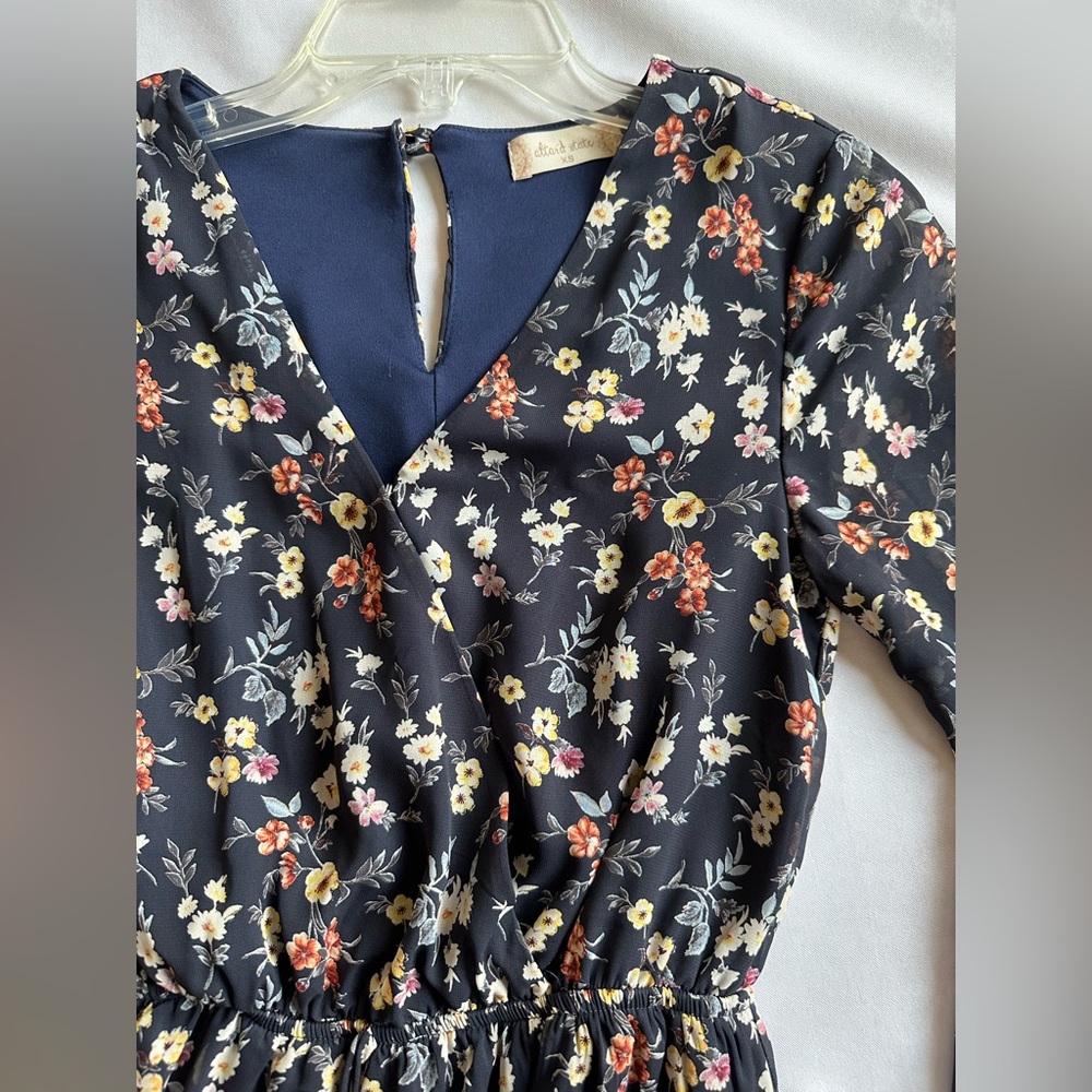 ALTAR’D STATE | LONG SLEEVE FLORAL NAVY ROMPER